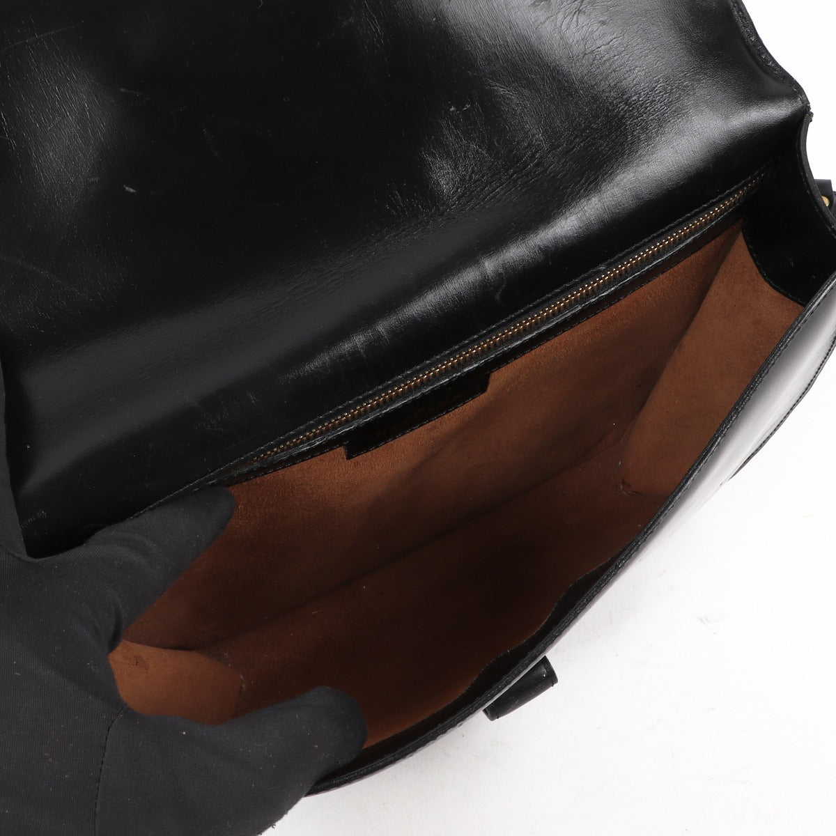 Sac bandoulière vintage Delvaux en cuir de veau noir