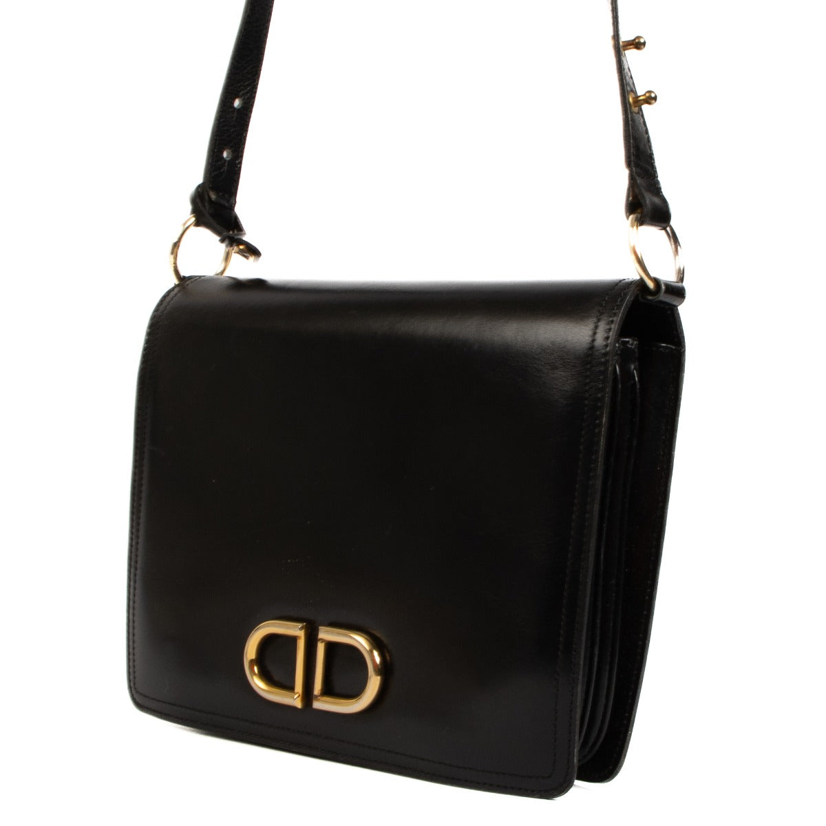 Delvaux Vintage Black Box Calf Camargue Bag
