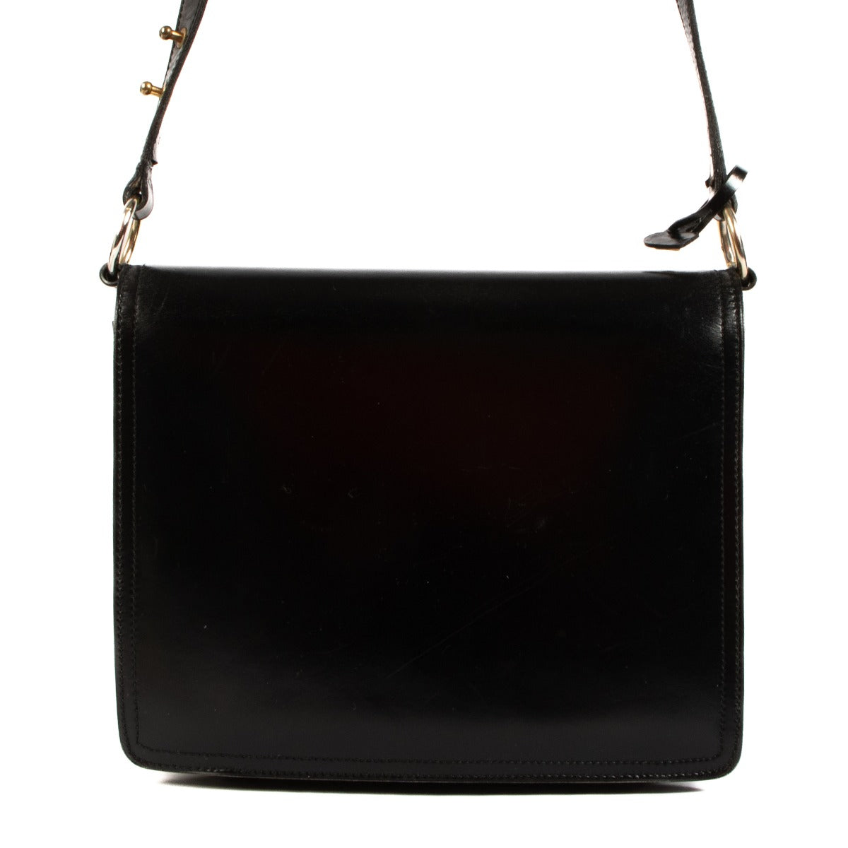 Delvaux Vintage Black Box Calf Camargue Bag