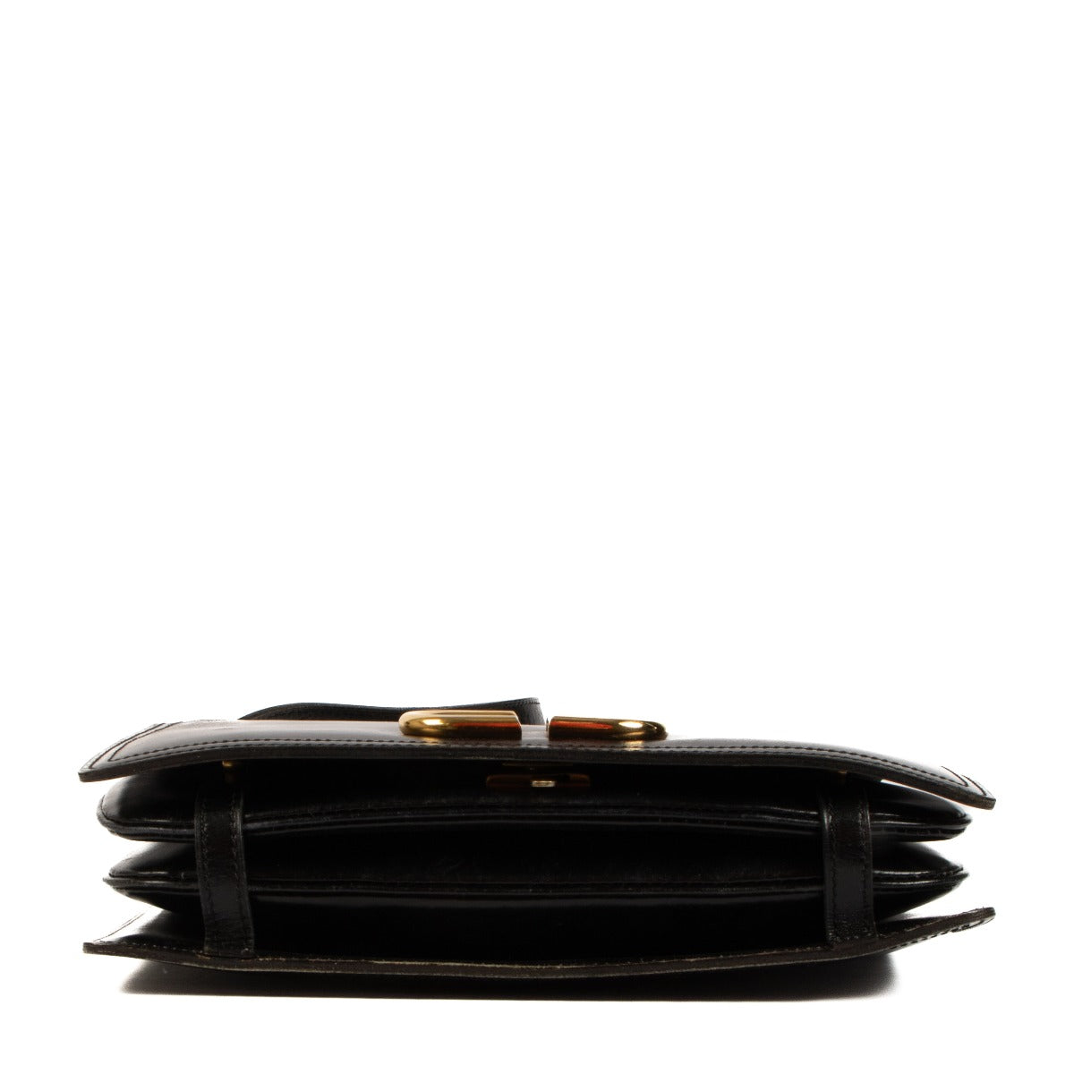 Delvaux Vintage Black Box Calf Camargue Bag