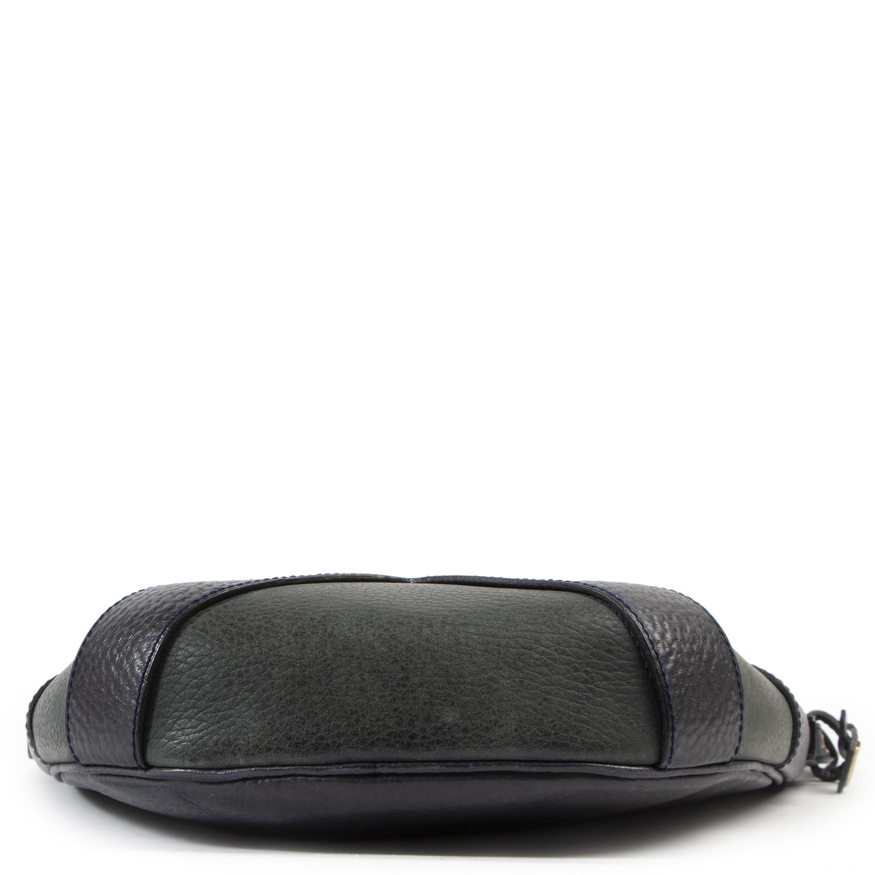 Authentieke Tweedehands Delvaux Blue Bicolor Leather Crossbody Bag juiste prijs veilig online shoppen luxe merken webshop winkelen Antwerpen België mode fashion