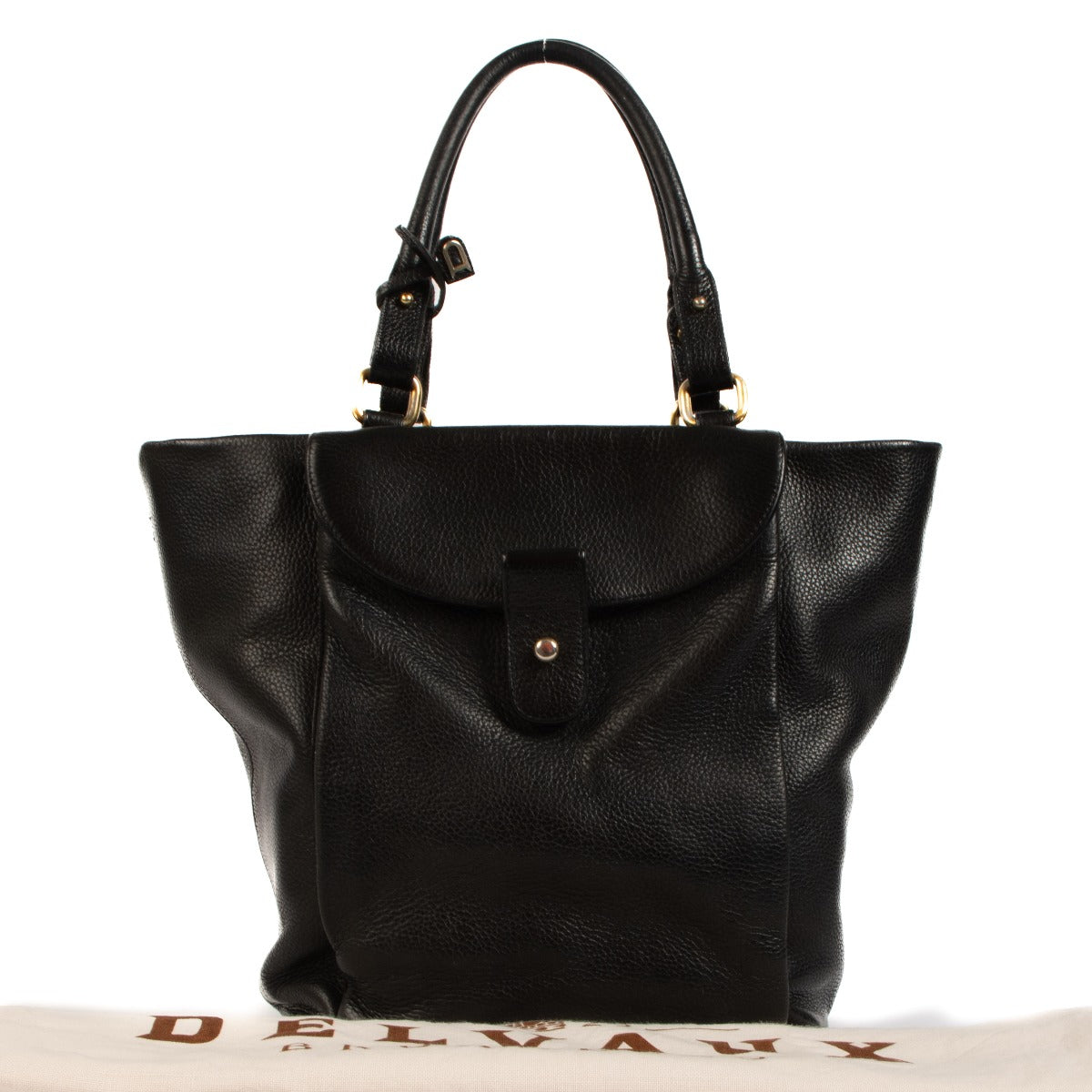 Delvaux Zwart Leren Meli-Melo Tas