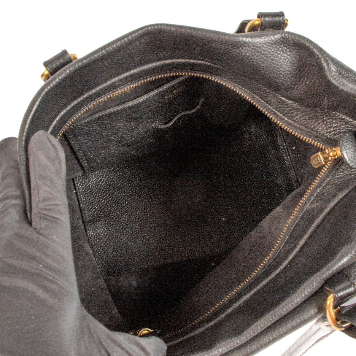 Delvaux Zwart Leren Meli-Melo Tas