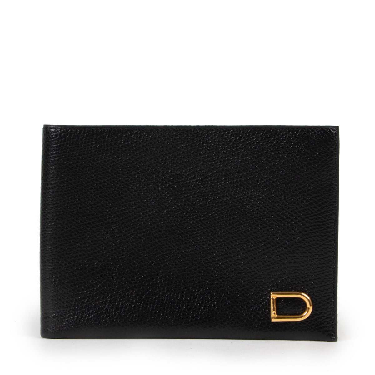 Shop safe online at Labellov in Antwerp this 100% authentic second hand Delvaux Black Leather Flap Wallet
