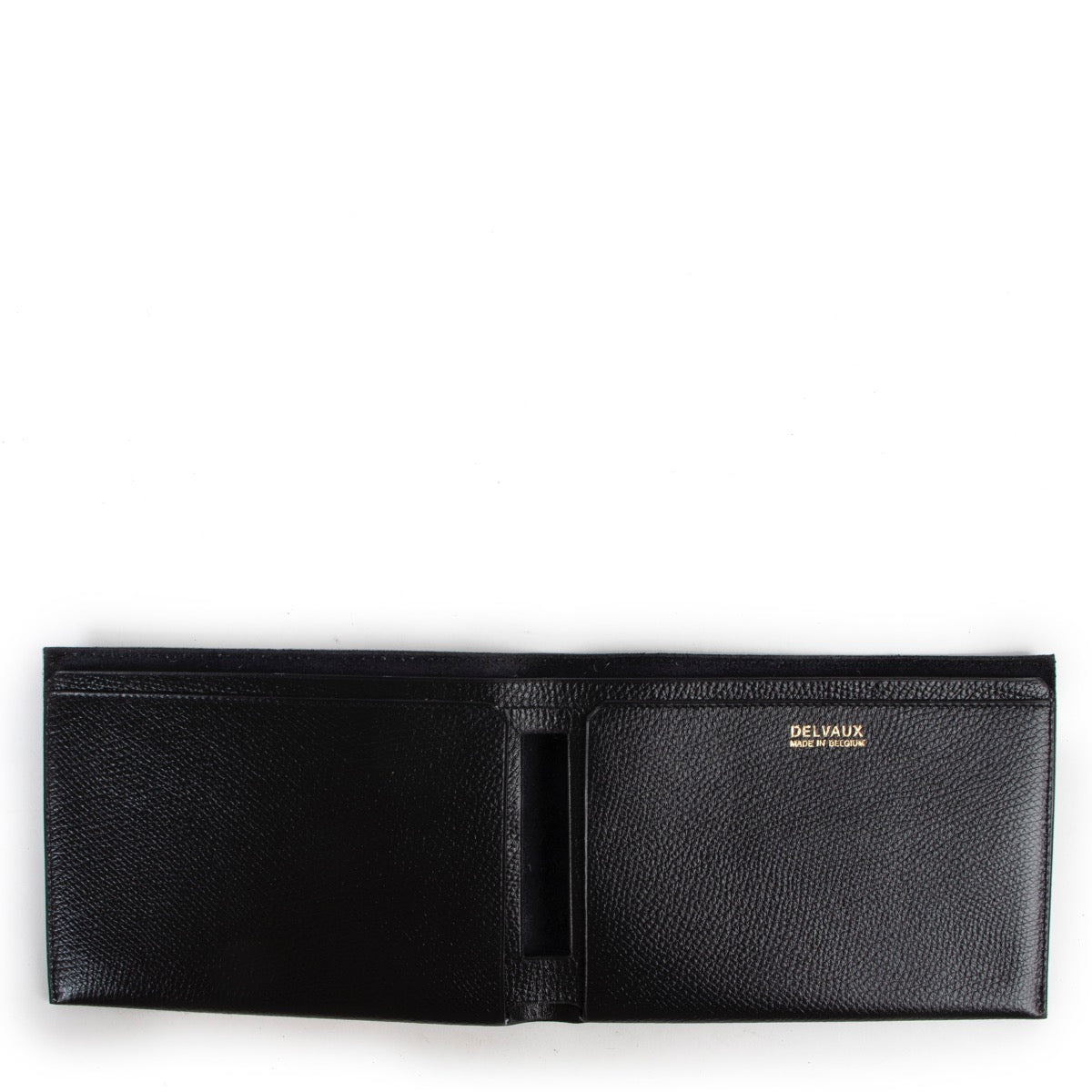 Shop safe online at Labellov in Antwerp this 100% authentic second hand Delvaux Black Leather Flap Wallet