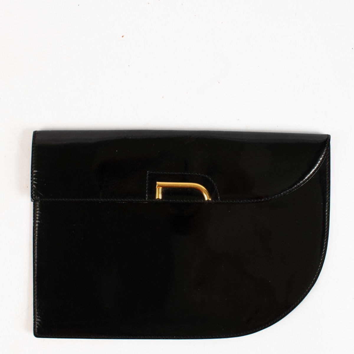 Authentic Preloved Delvaux Black Patent Vintage Clutch on Labellov.com