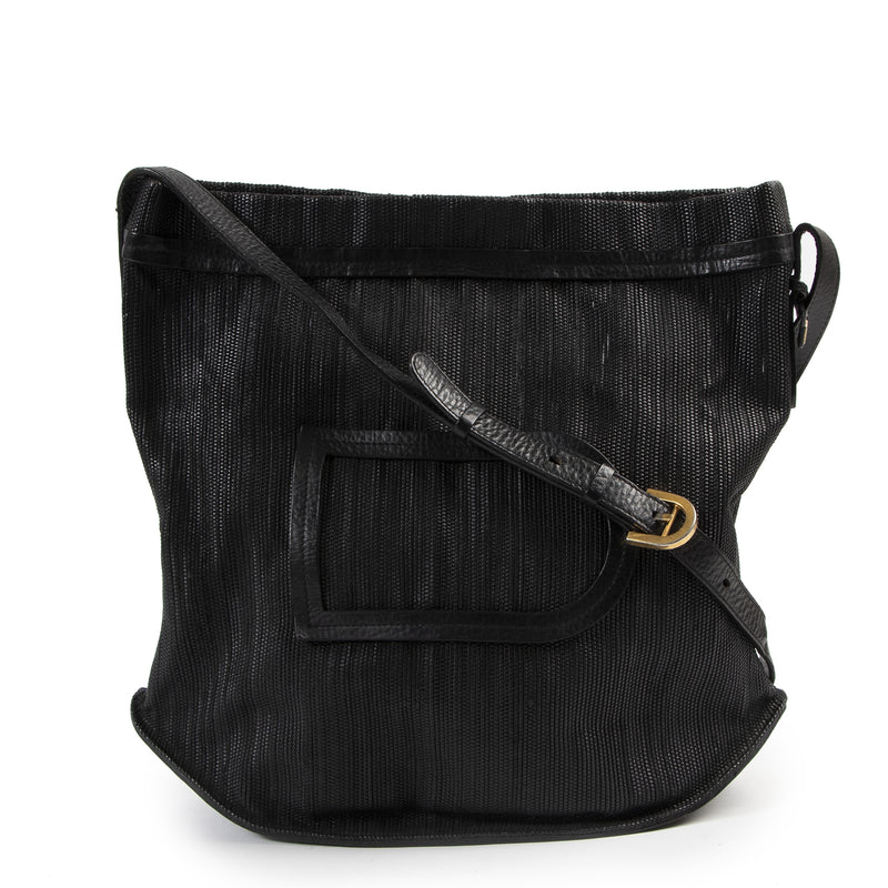 acheter en ligne seconde main Delvaux Black Toile De Cuir Le Pin