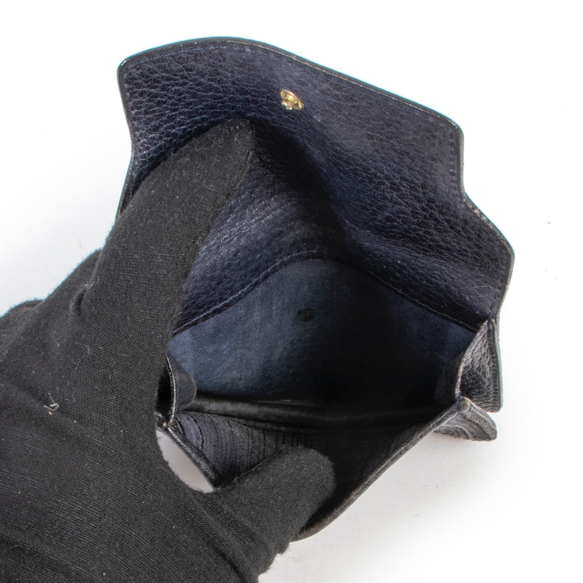 Shop safe online at Labellov in Antwerp this 100% authentic second hand Delvaux Dark Blue Toile De Cuir Wallet