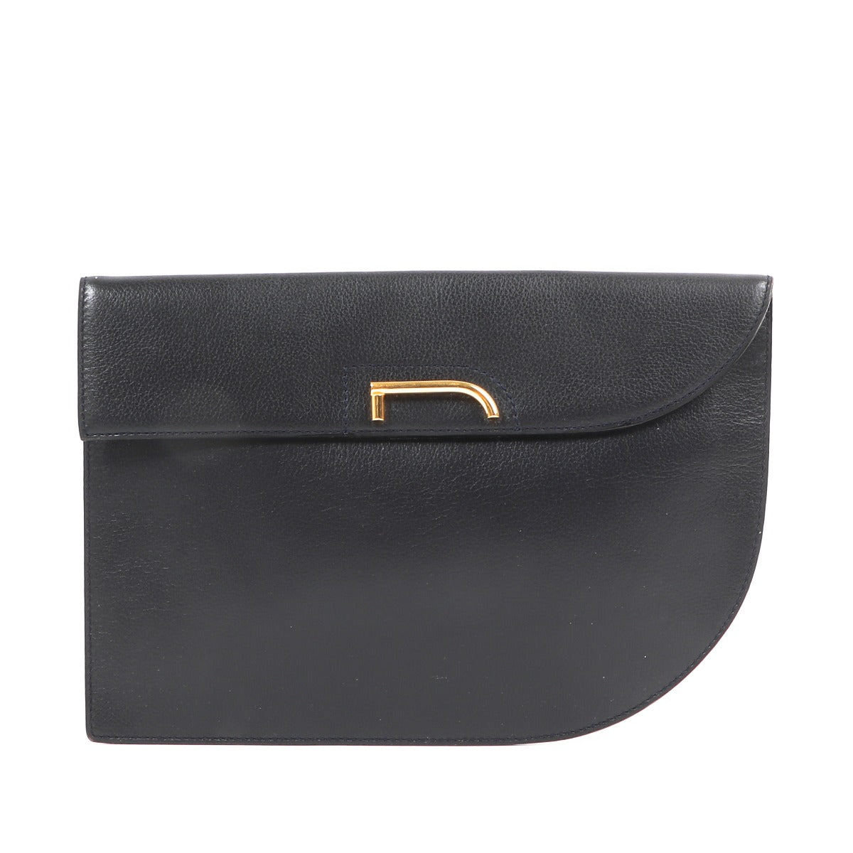 Delvaux Blue D-shaped Vintage Clutch