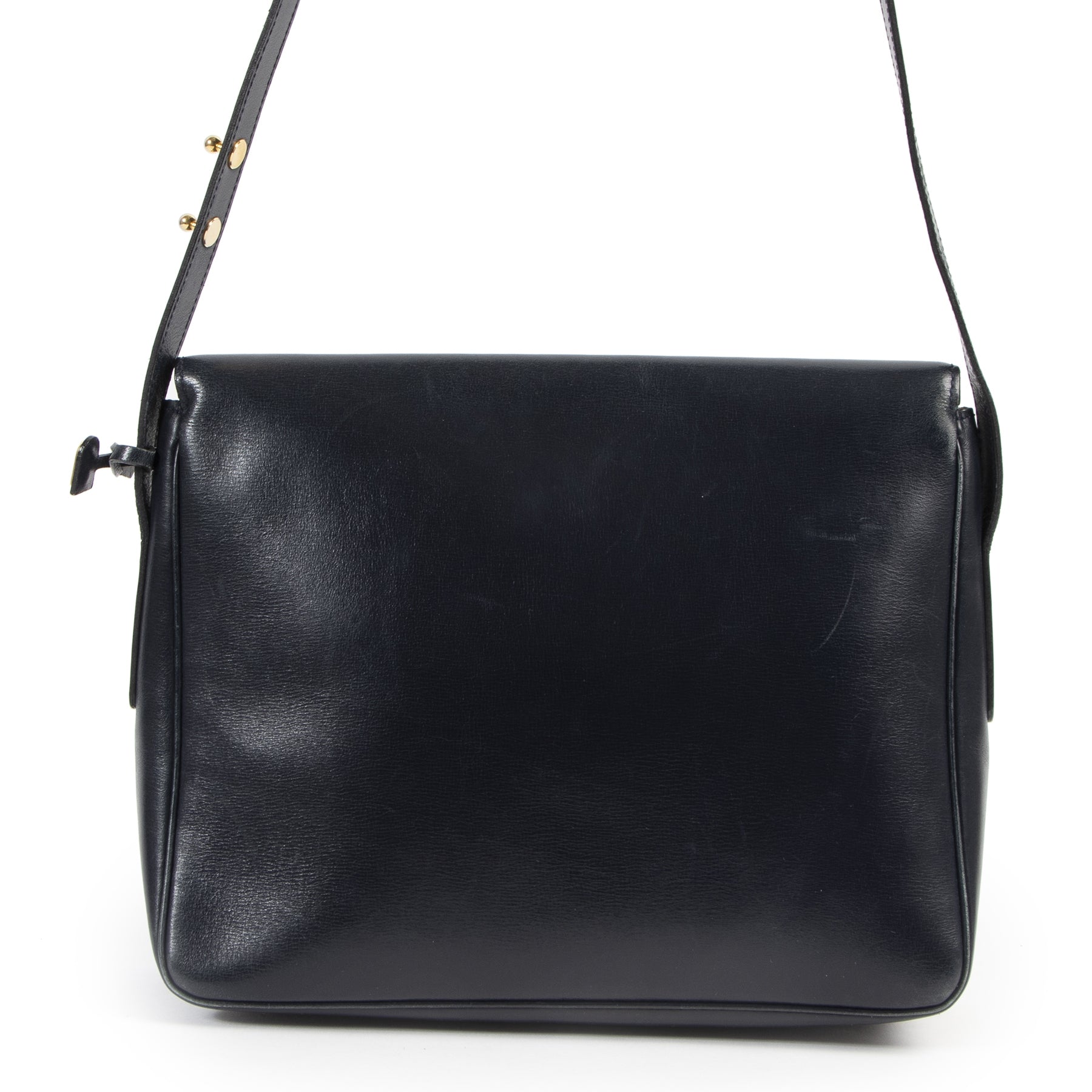 Delvaux Dark Blue Poirier Shoulder Bag