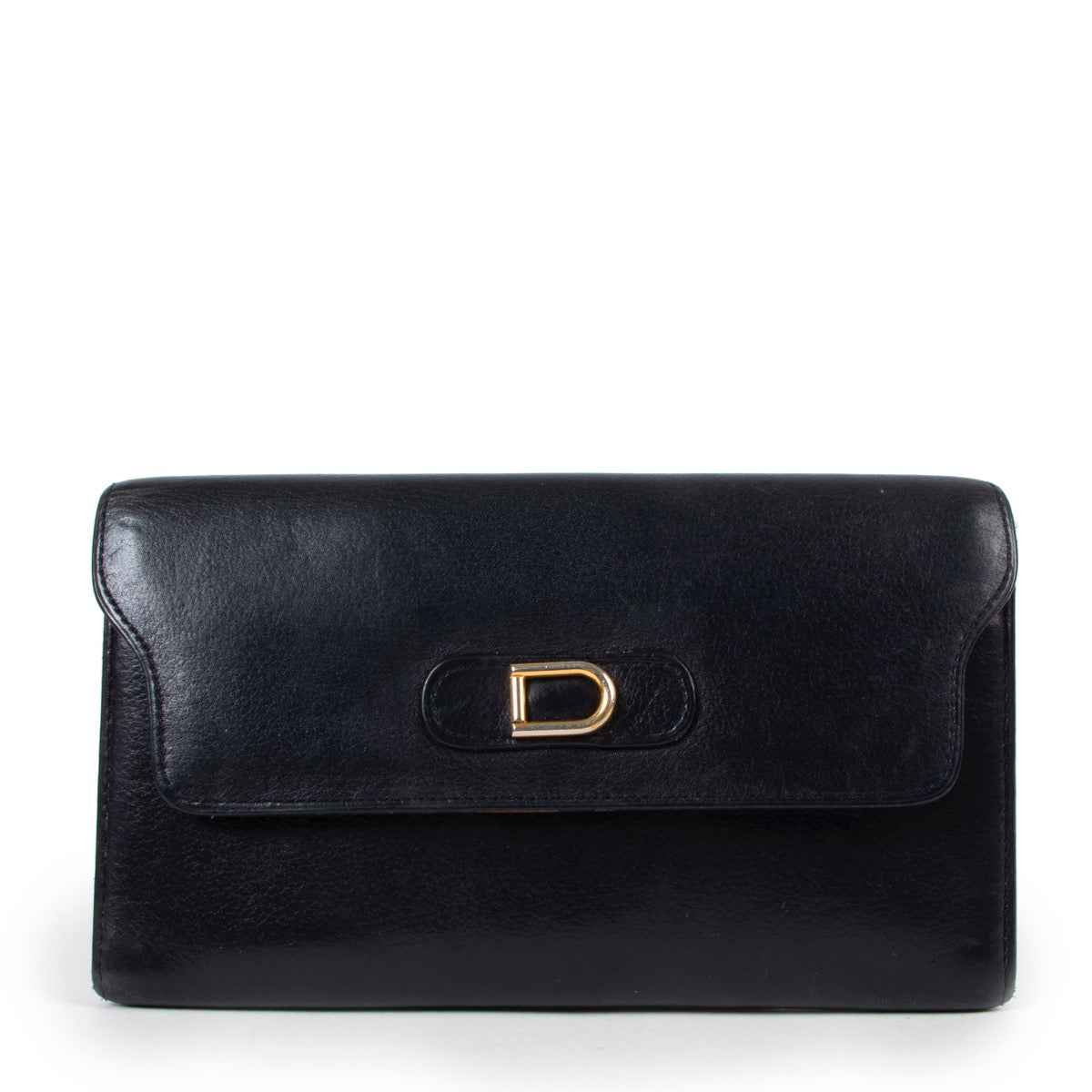 Shop safe online at Labellov in Antwerp this 100% authentic second hand Delvaux Blue Leather Wallet