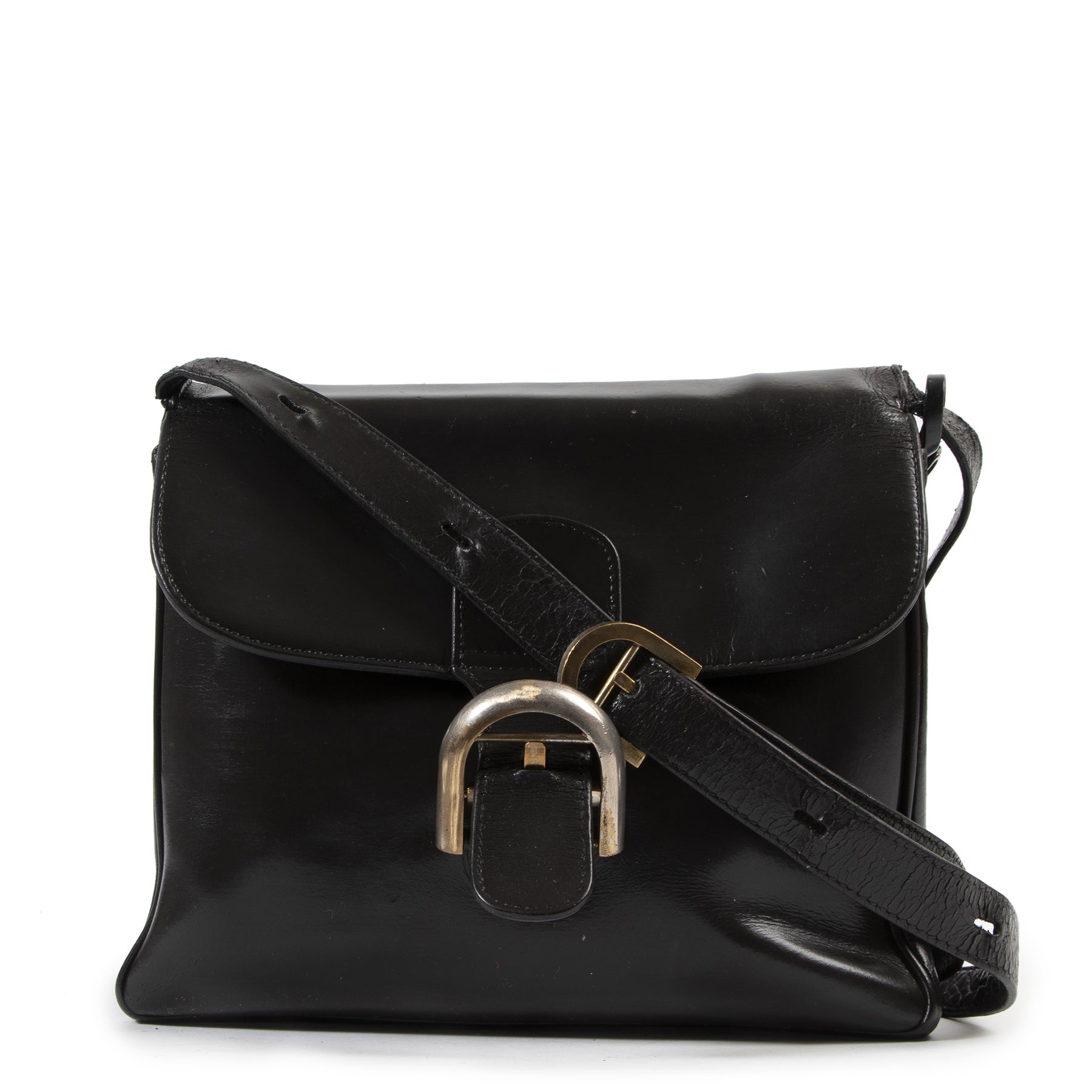 Authentieke Tweedehands Delvaux Brown Leather Brillant Crossbody Bag juiste prijs veilig online shoppen luxe merken webshop winkelen Antwerpen België mode fashion