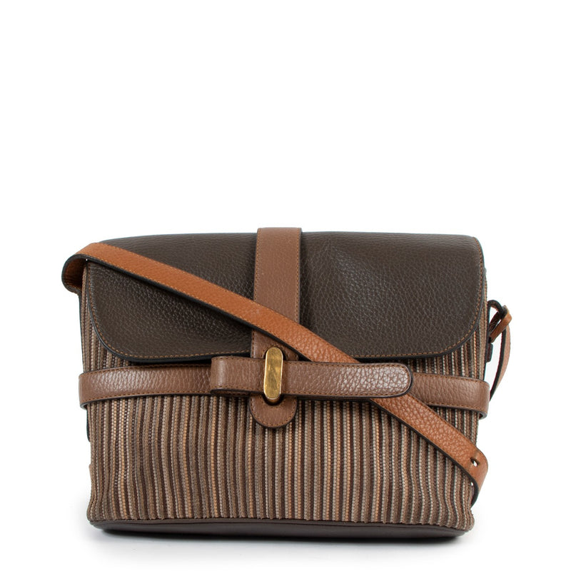 Delvaux Brown Toile de Cuir Vintage Crossbody Bag