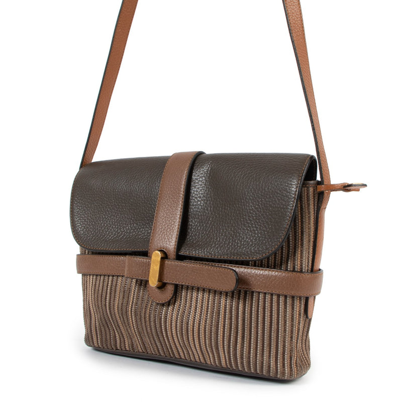 Delvaux Brown Toile de Cuir Vintage Crossbody Bag