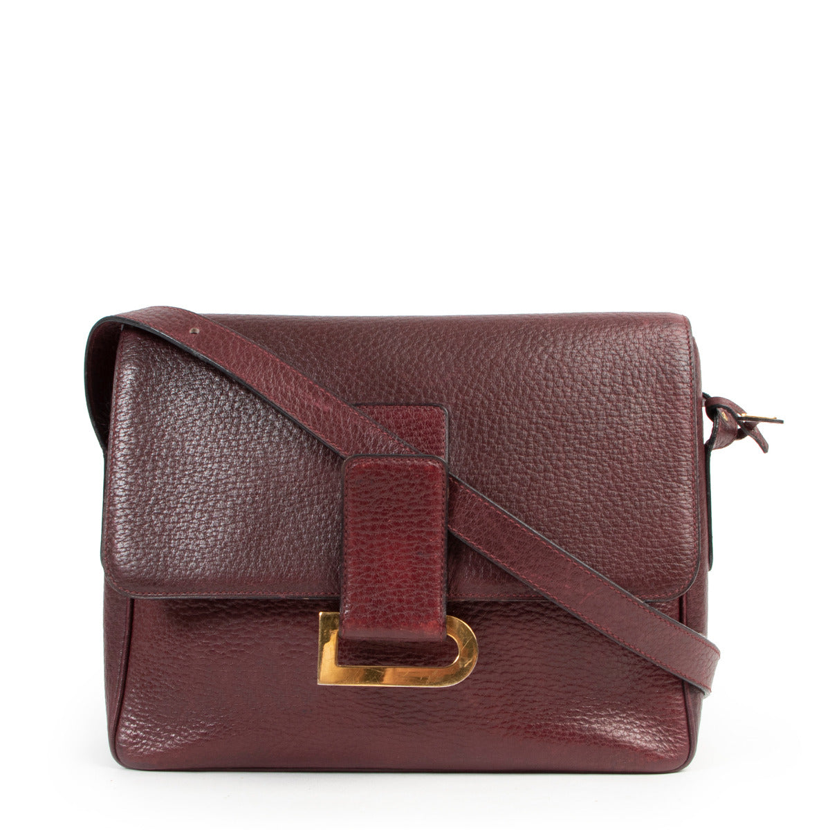 Delvaux Burgundy Poirier Crossbody Bag