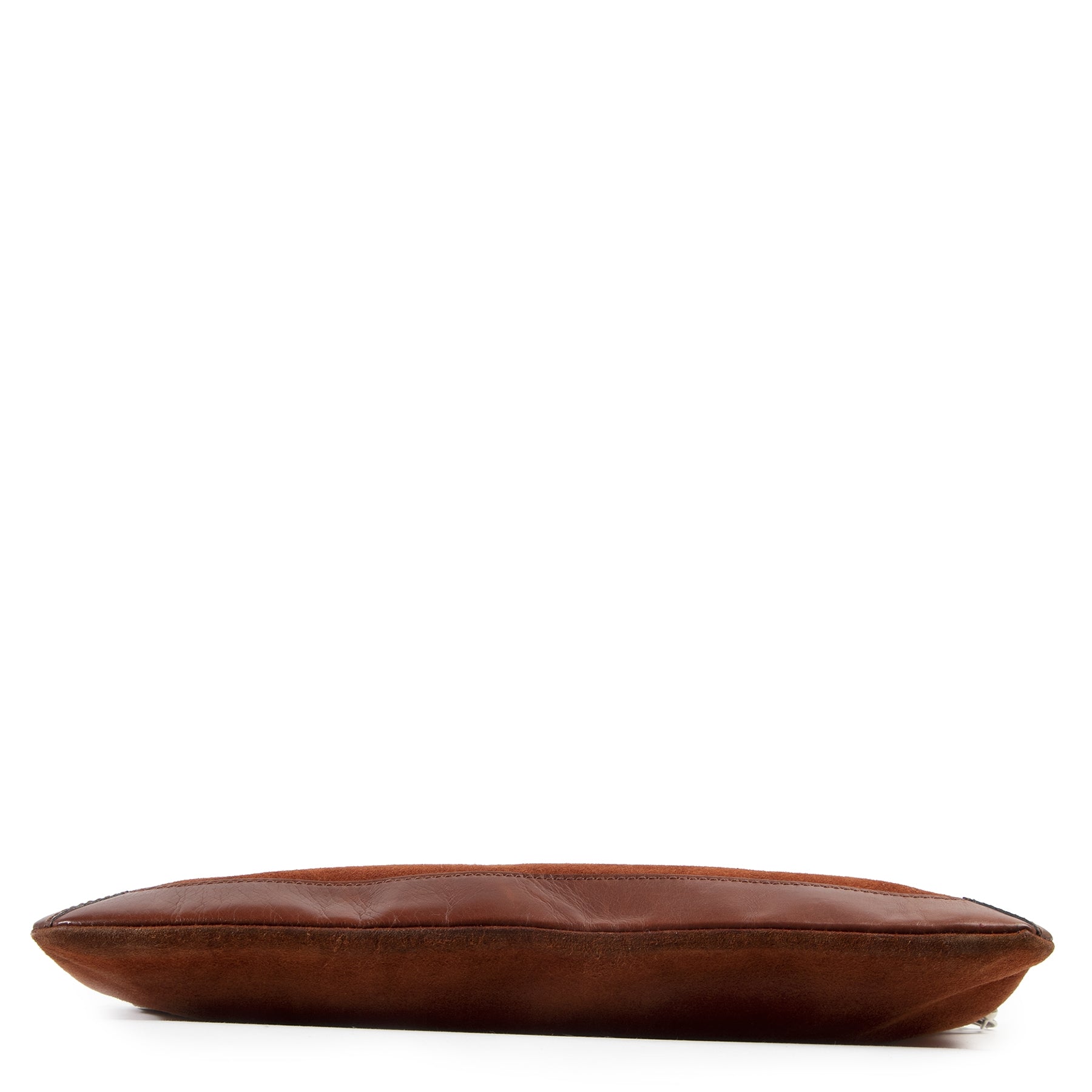 Delvaux Rust Suede and Leather Clutch Bag for sale