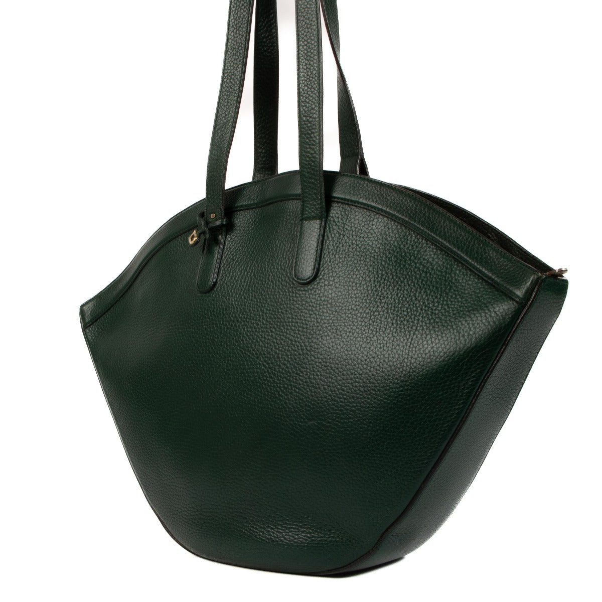 Delvaux Green Leather Large Tote Bag