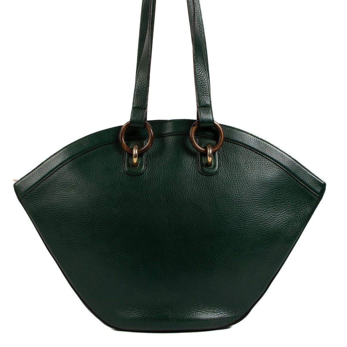 Delvaux Green Leather Large Tote Bag