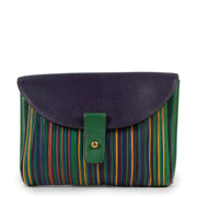 Shop safe online at Labellov in Antwerp this 100% authentic second hand Delvaux Multicolor Toile De Cuir Clutch