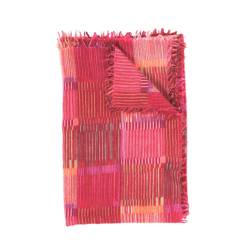 Delvaux Red Striped Cashmere & Silk Scarf
