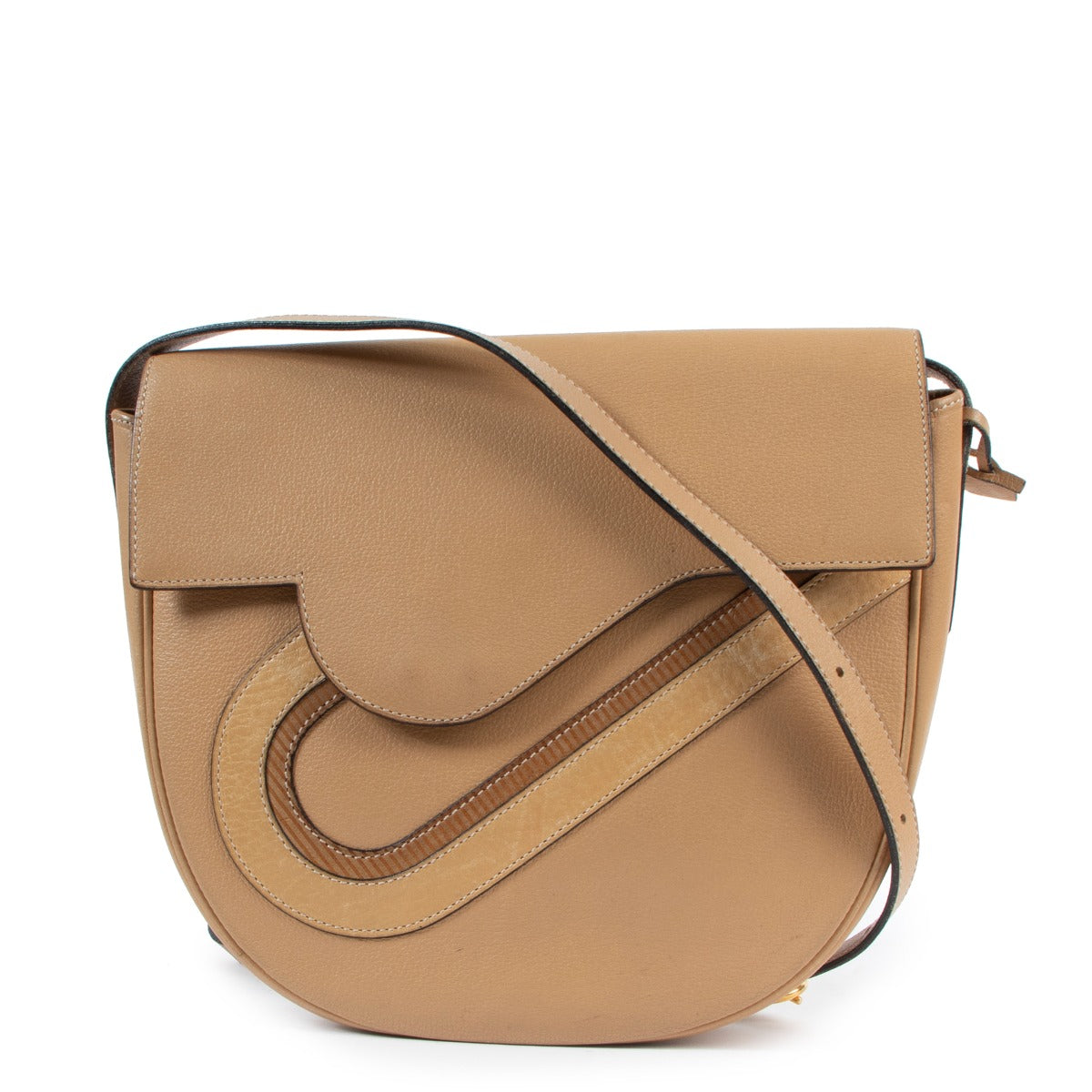 Delvaux Beige Leather Vintage Crossbody Bag