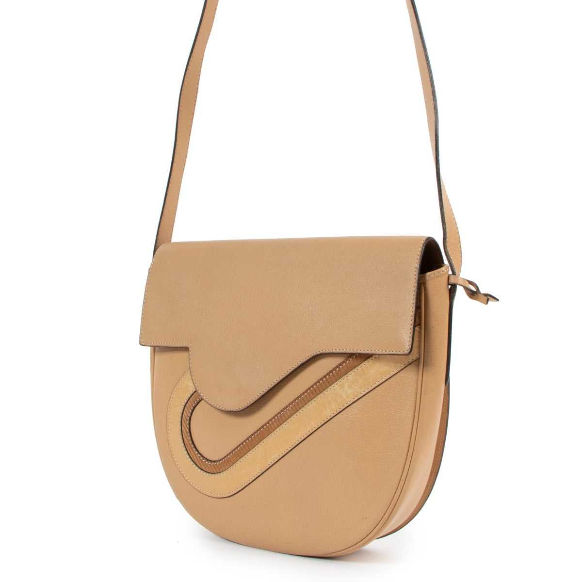 Delvaux Beige Leather Vintage Crossbody Bag