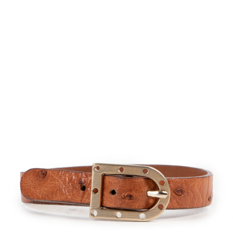 Delvaux Cognac Ostrich D Bracelet