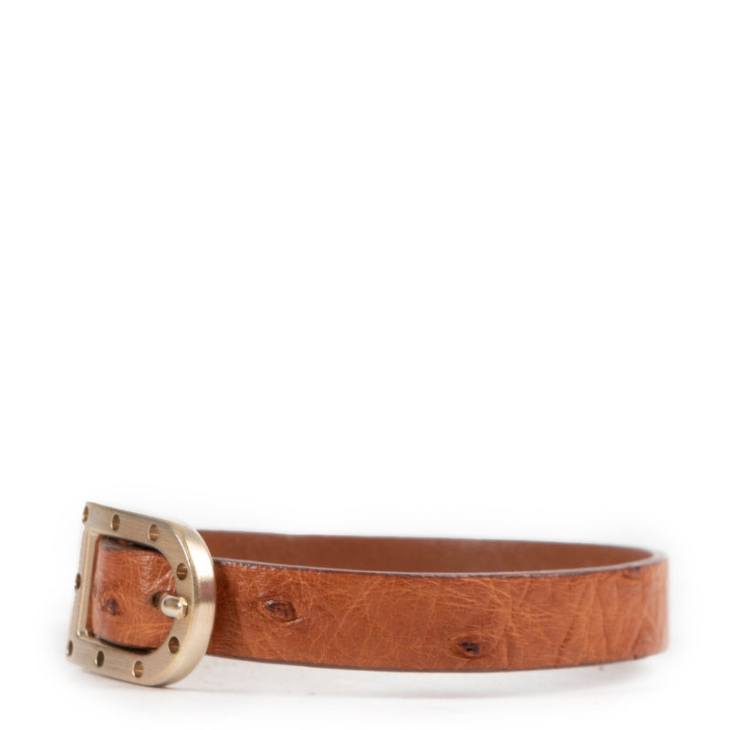 Delvaux Cognac Ostrich D Bracelet