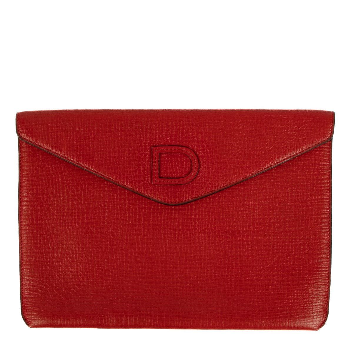 Shop safe online at Labellov in Antwerp, Brussels and Knokke this 100% authentic second hand Delvaux Red Enveloppe Clutch