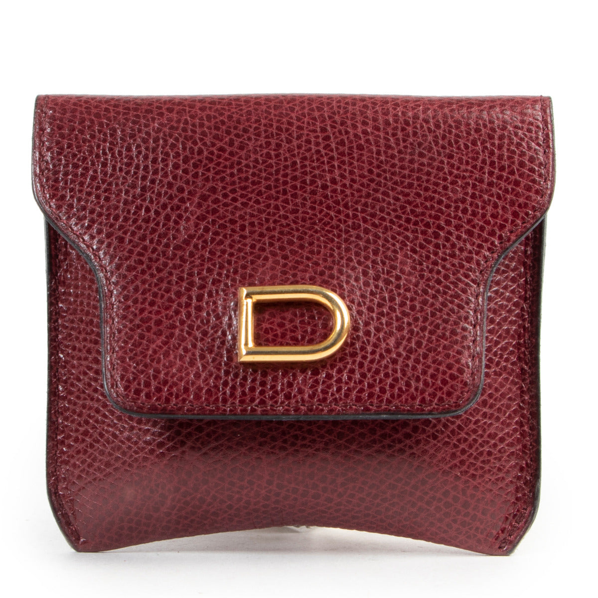 Delvaux Burgundy Diabolo PM Portemonnee