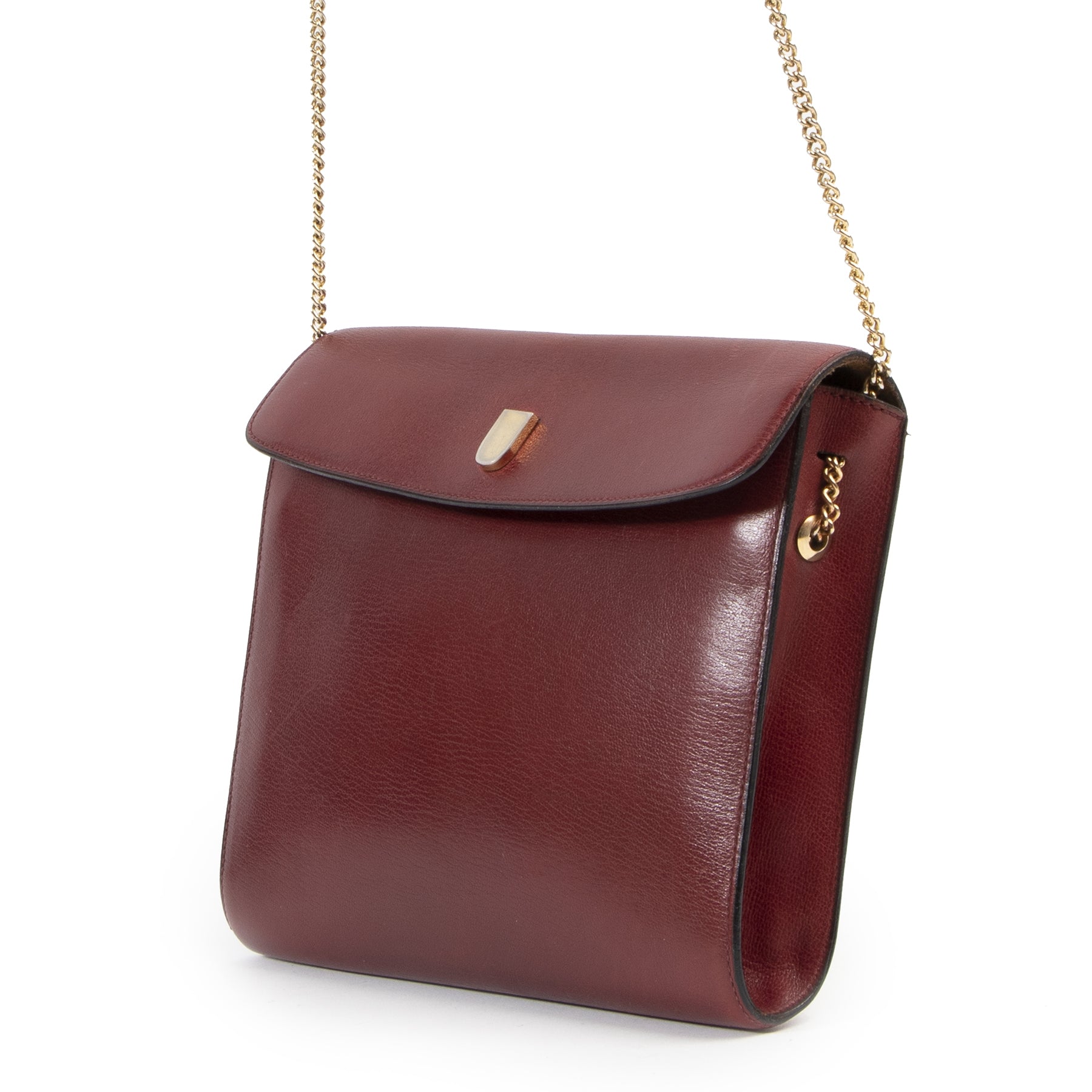 100% authentic Delvaux Bordeaux Vintage Clutch Bag