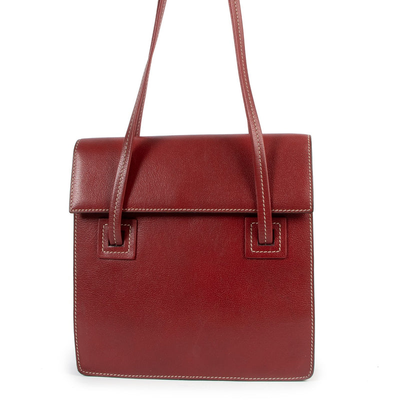 Delvaux Santal MM Red Jumping Leather Tote Bag