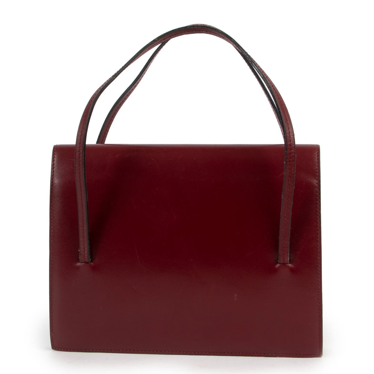 at Labellov Delvaux Burgundy Top Handle secondhand
