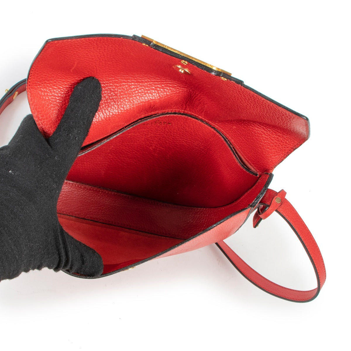 Delvaux Red Leather Crossbody now available at Labellov. Secondhand and vintage Delvaux Red Crossbody