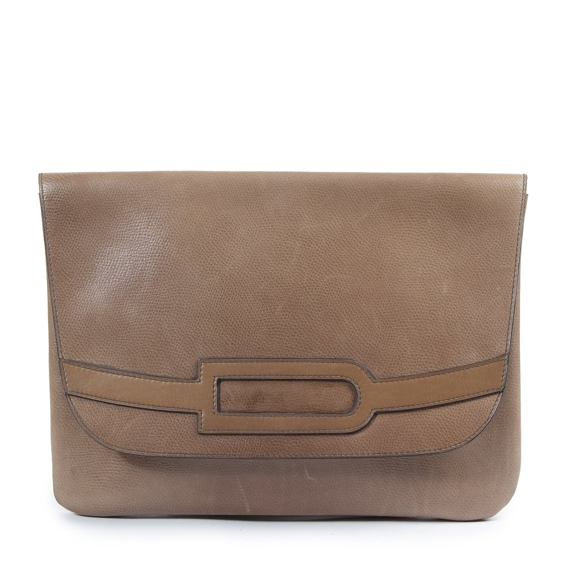 Delvaux Taupe Clutch