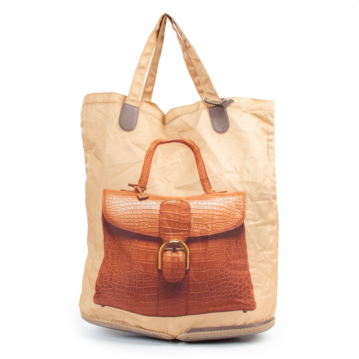 Sac shopping Delvaux Taupe Pliant D Brillant