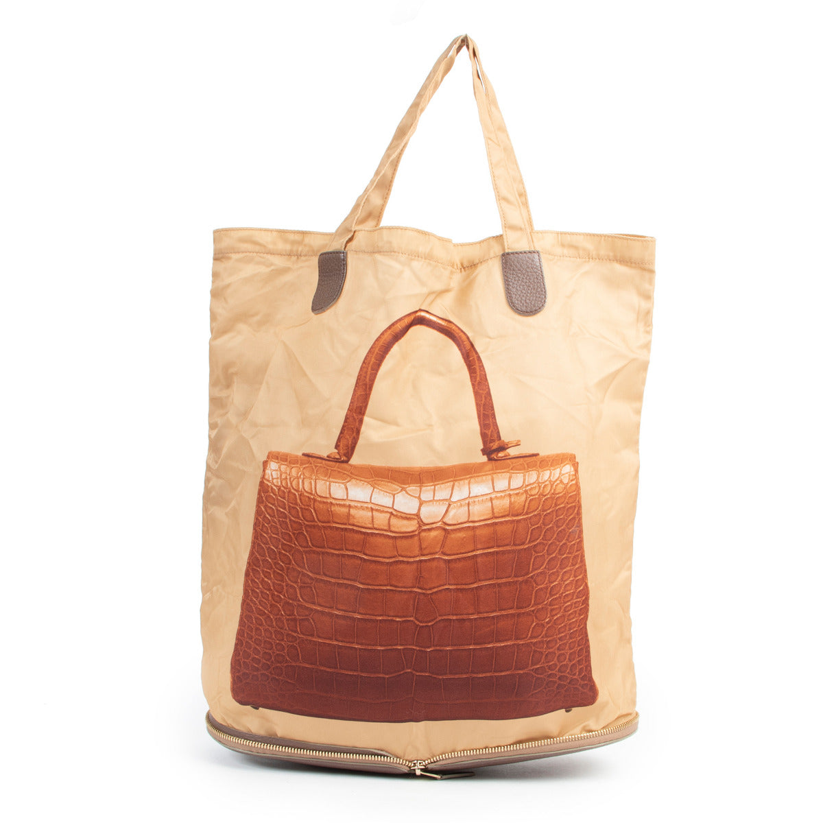 Sac shopping Delvaux Taupe Pliant D Brillant