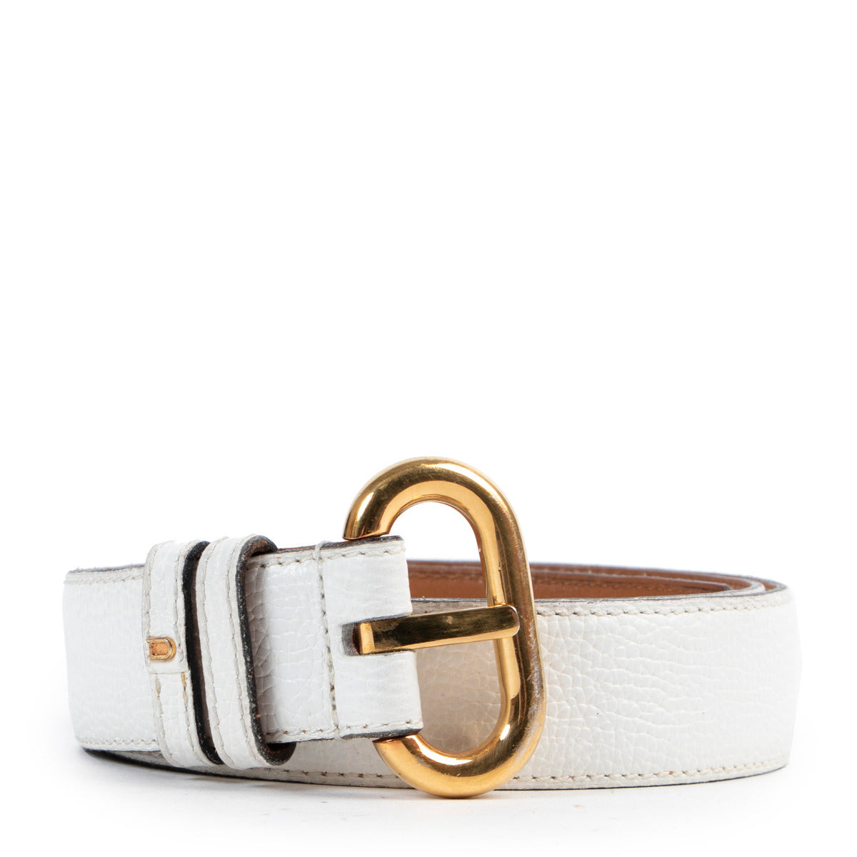 Delvaux Witte Lederen Riem - maat 75