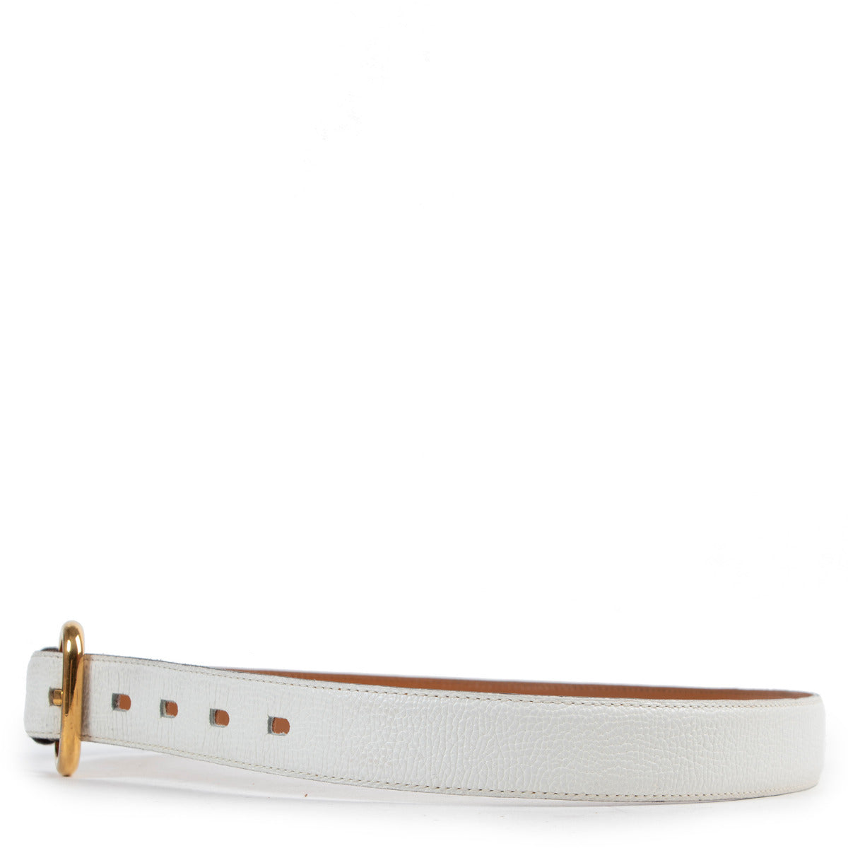 Delvaux Witte Lederen Riem - maat 75