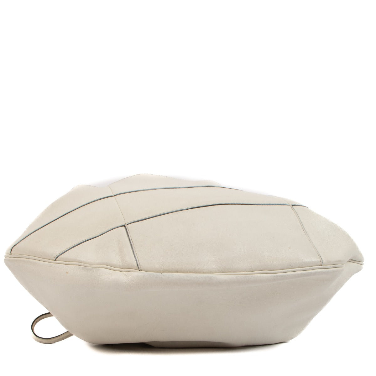 Delvaux Vintage Wit Leren Schoudertas met Trekkoord