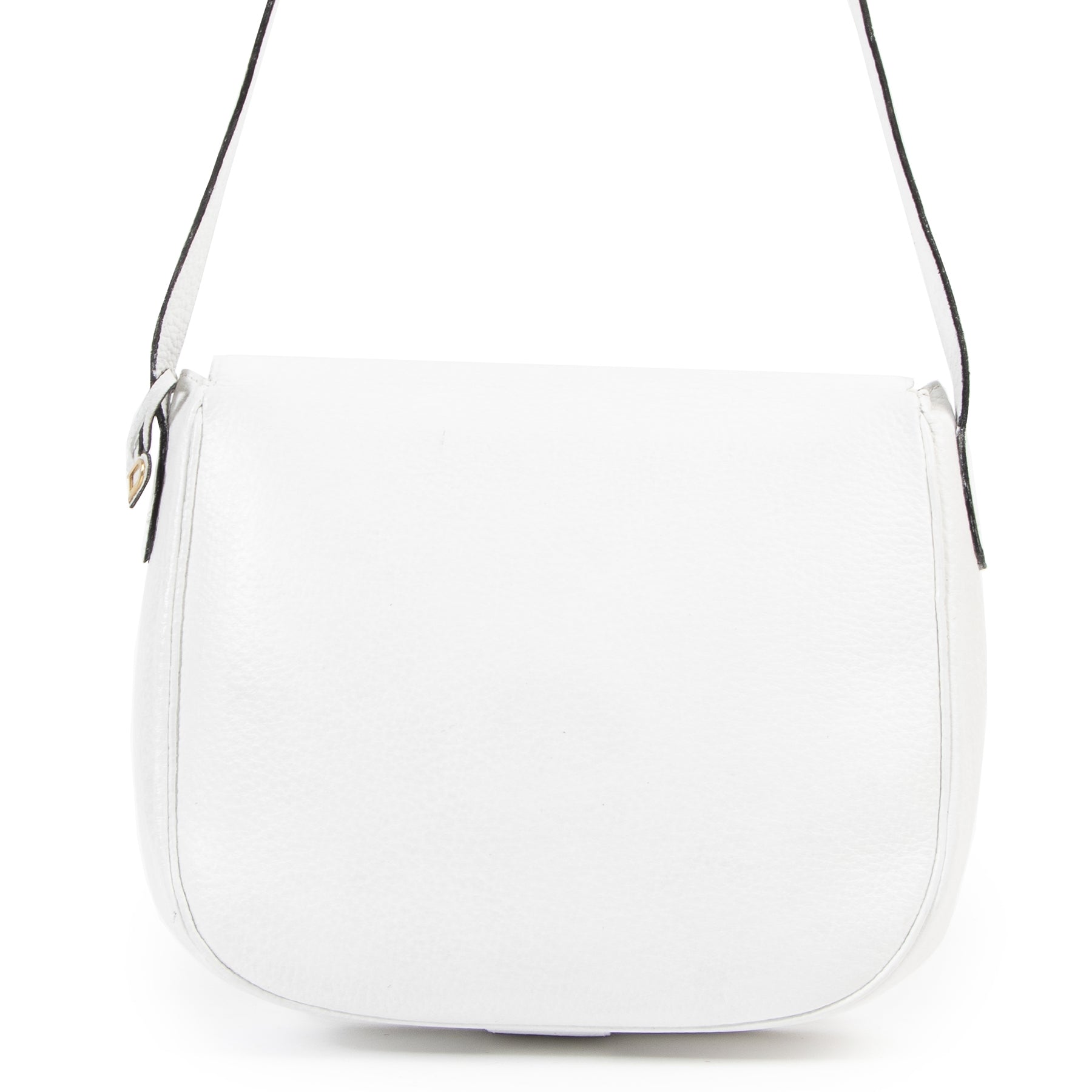 Authentieke Tweedehands Delvaux White Leather Crossbody Bag juiste prijs veilig online shoppen luxe merken webshop winkelen Antwerpen België mode fashion