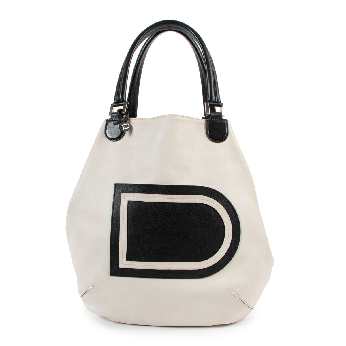 Delvaux Louise Cabas Allure Bicolore Ivory Shoulder Bag