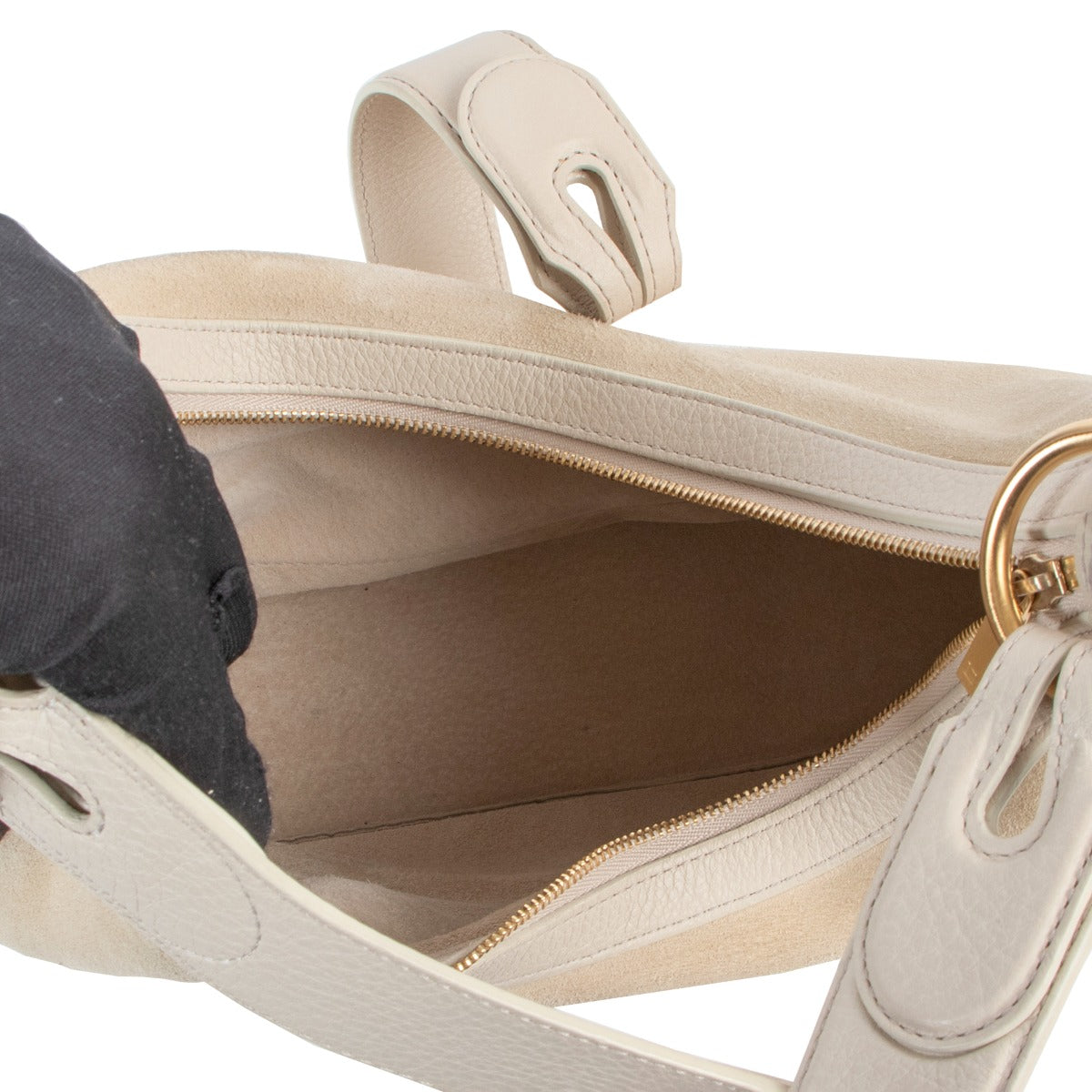 vintage Delvaux White Nubuck Camille Shoulder Bag