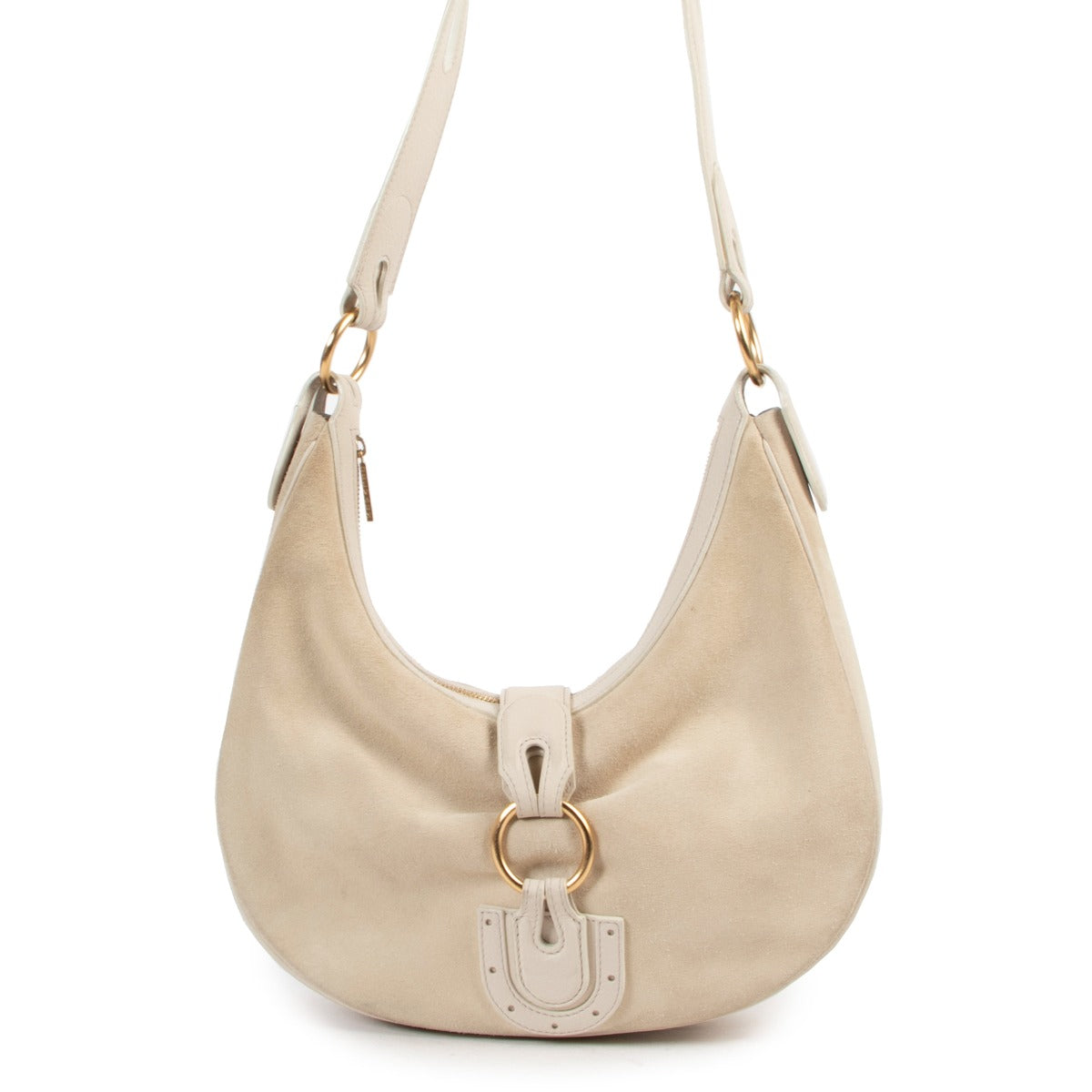 Delvaux White Nubuck Camille Shoulder Bag