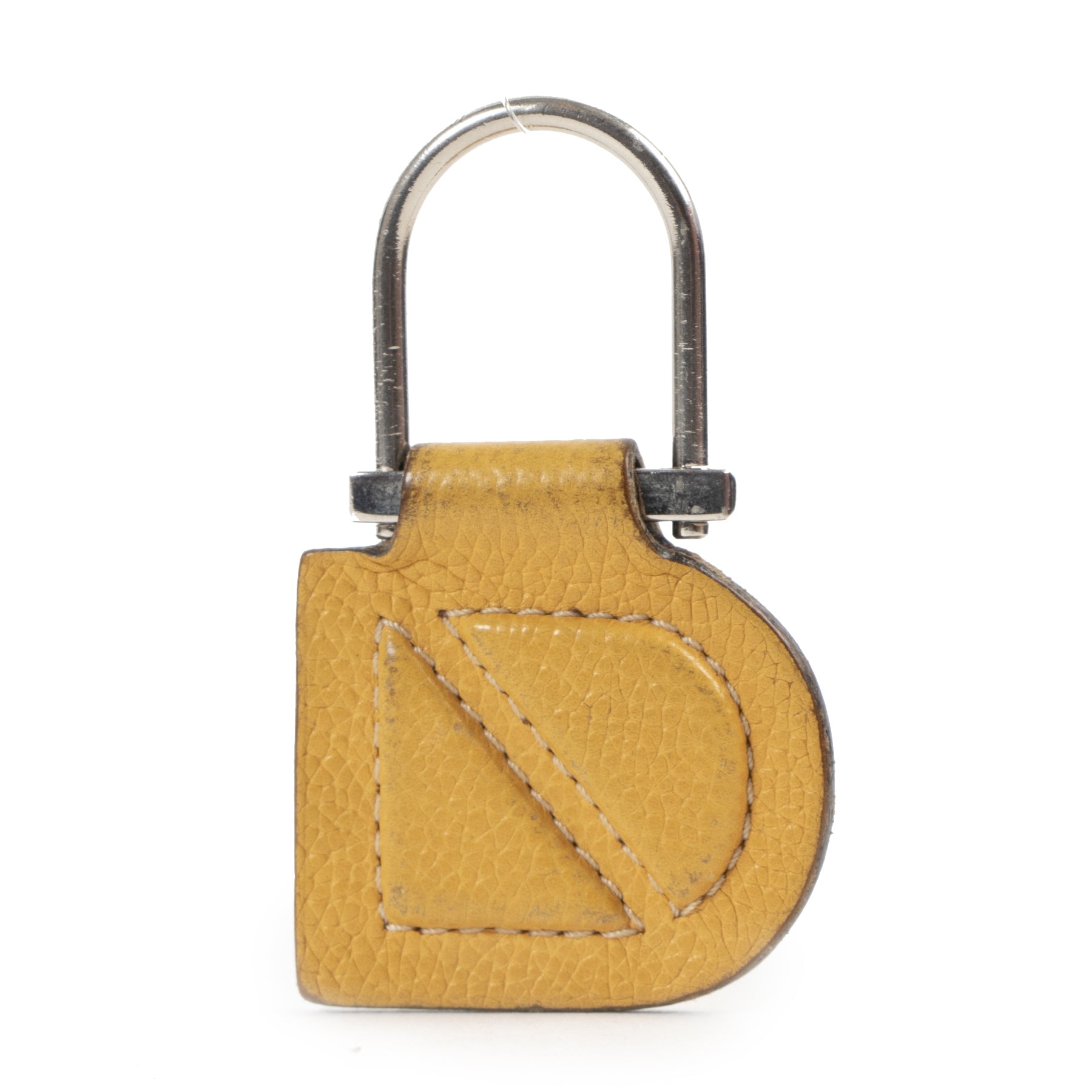 Authentic secondhand Delvaux Yellow Leather Keychain designer accessories fashion luxury vintage webshop safe secure online shopping