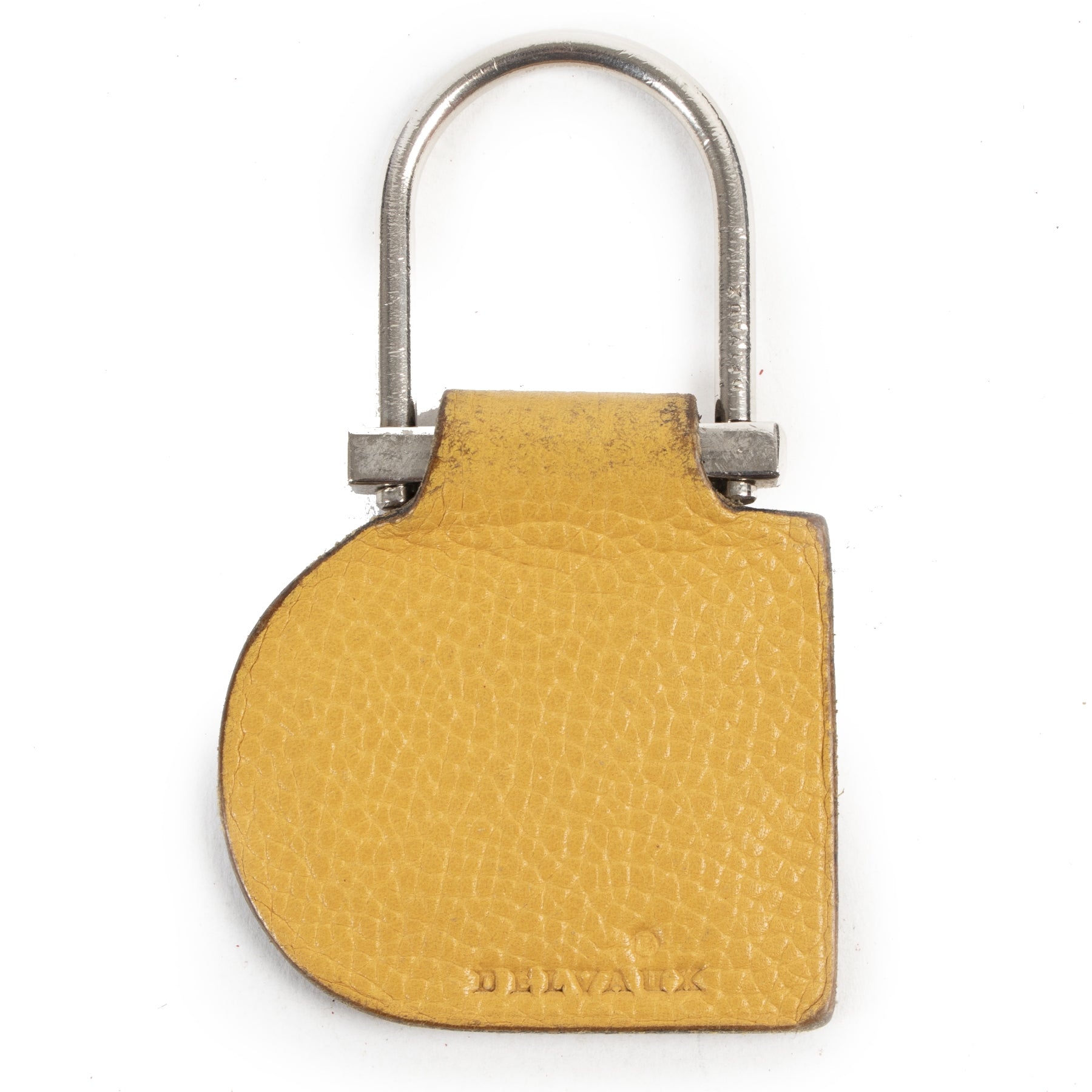 Authentieke Tweedehands Delvaux Yellow Leather Keychain juiste prijs veilig online shoppen luxe merken webshop winkelen Antwerpen België mode fashion