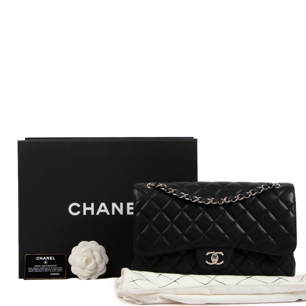 Shop 100% authentic second-hand Chanel Black Caviar Classic Flap Bag on Labellov.com