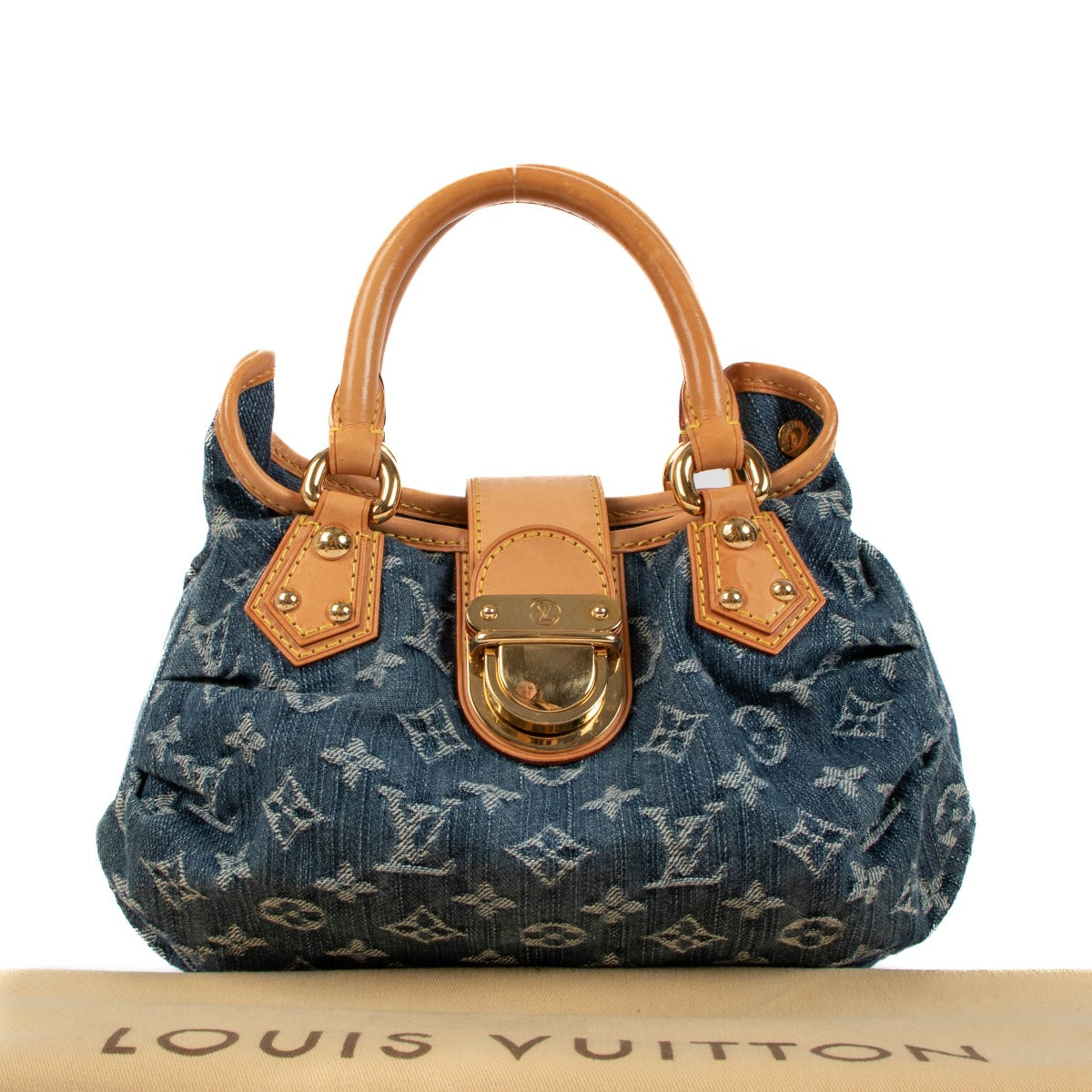 authentic second hand vintage Louis Vuitton Monogram Denim Pleaty Bag on www.labellov.com