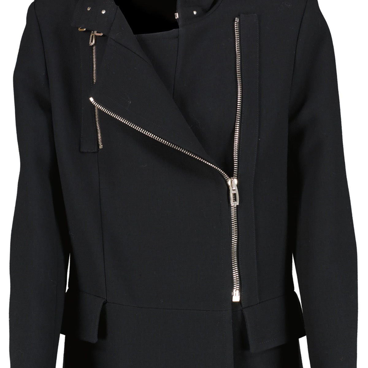 Shop authentic second hand luxury designer high-end fashion Balenciaga Black Double Breasted Zipper Wool Coat at Labellov.