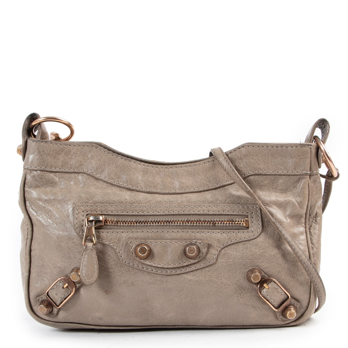 Balenciaga Taupe Classic Hip Mini Crossbody Bag